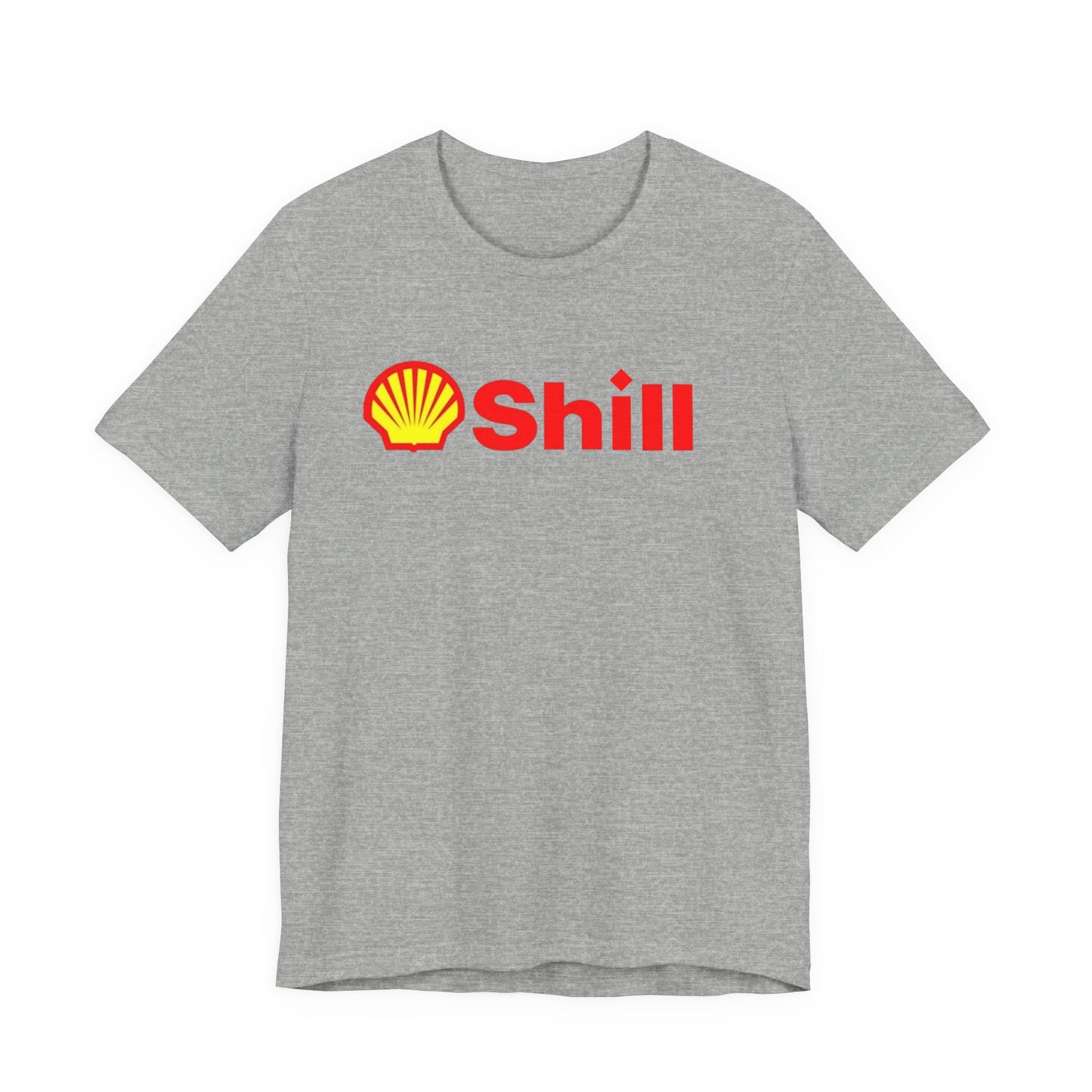 Shill Parodies Famous Brands Unisex Gifts 100% Cotton Humorous T-Shirt Spoof Ware Gas Monopoly Scam Overpriced Electric Cars Premium Gas