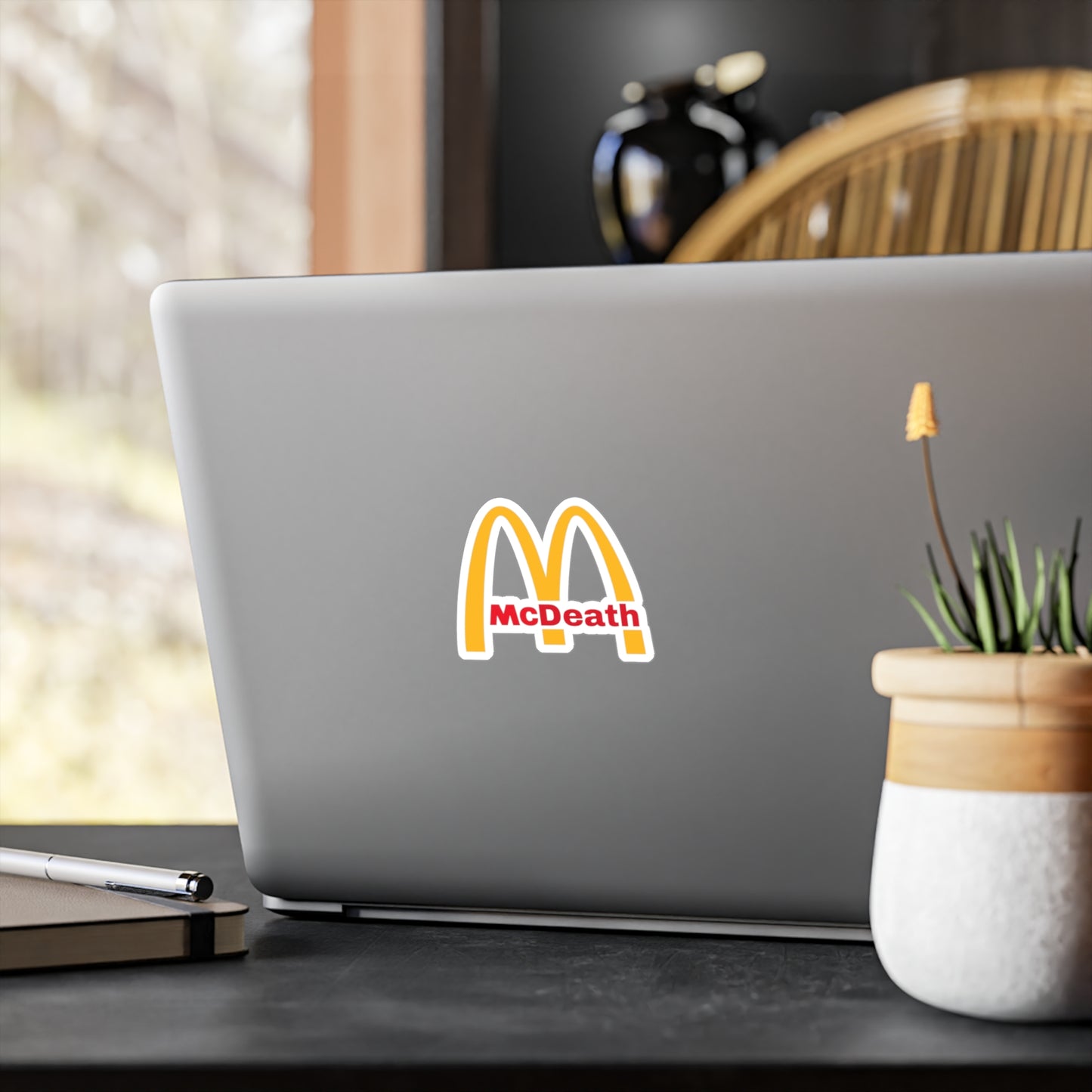 McDeath Funny Fast Food Inspired Designs Kiss-Cut Vinyl DecalsMcDonalds Parodies Famous Brands Gifts Spoof End the Fed Satire Fast Food