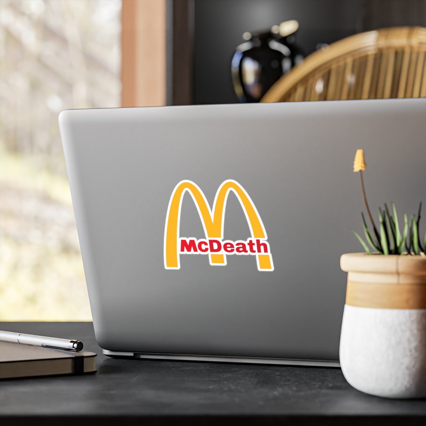 McDeath Funny Fast Food Inspired Designs Kiss-Cut Vinyl DecalsMcDonalds Parodies Famous Brands Gifts Spoof End the Fed Satire Fast Food
