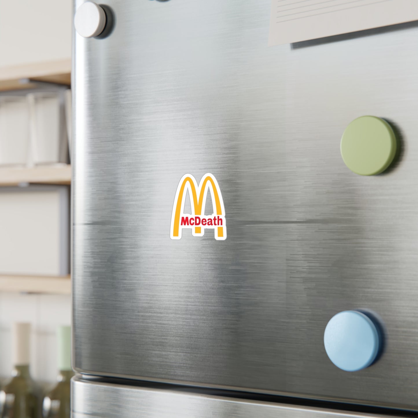 McDeath Funny Fast Food Inspired Designs Kiss-Cut Vinyl DecalsMcDonalds Parodies Famous Brands Gifts Spoof End the Fed Satire Fast Food