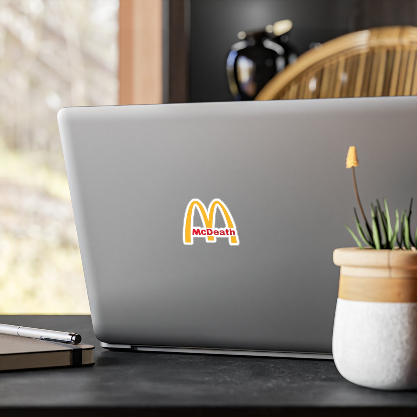 McDeath Funny Fast Food Inspired Designs Kiss-Cut Vinyl DecalsMcDonalds Parodies Famous Brands Gifts Spoof End the Fed Satire Fast Food