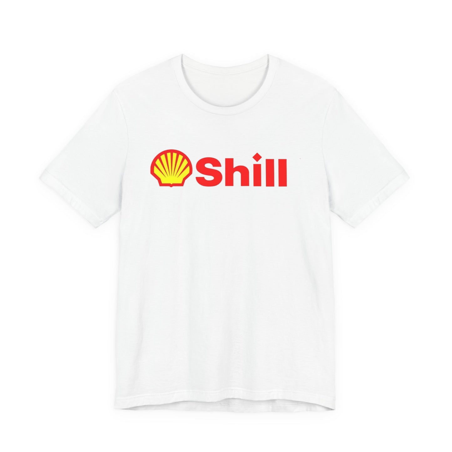 Shill Parodies Famous Brands Unisex Gifts 100% Cotton Humorous T-Shirt Spoof Ware Gas Monopoly Scam Overpriced Electric Cars Premium Gas