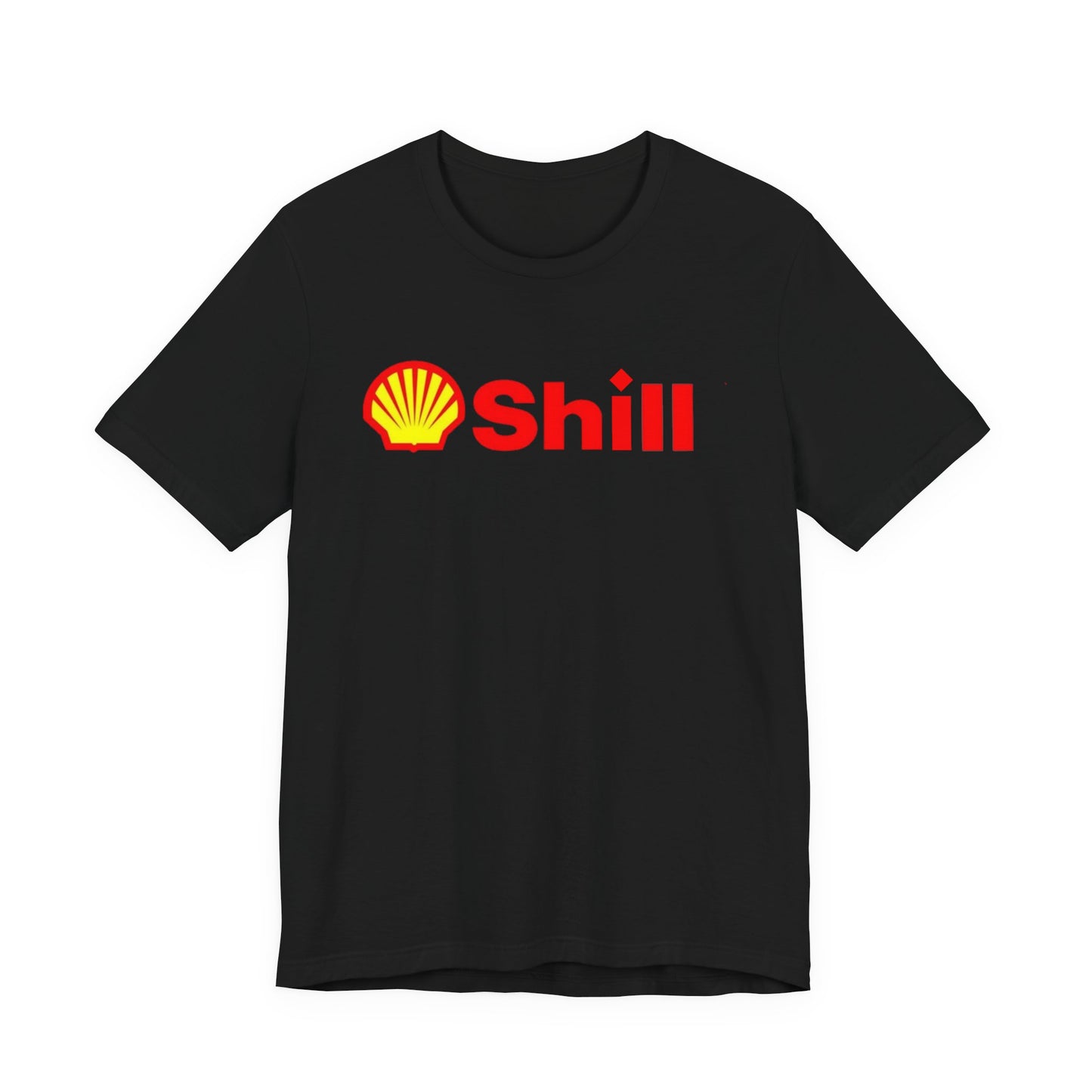 Shill Parodies Famous Brands Unisex Gifts 100% Cotton Humorous T-Shirt Spoof Ware Gas Monopoly Scam Overpriced Electric Cars Premium Gas