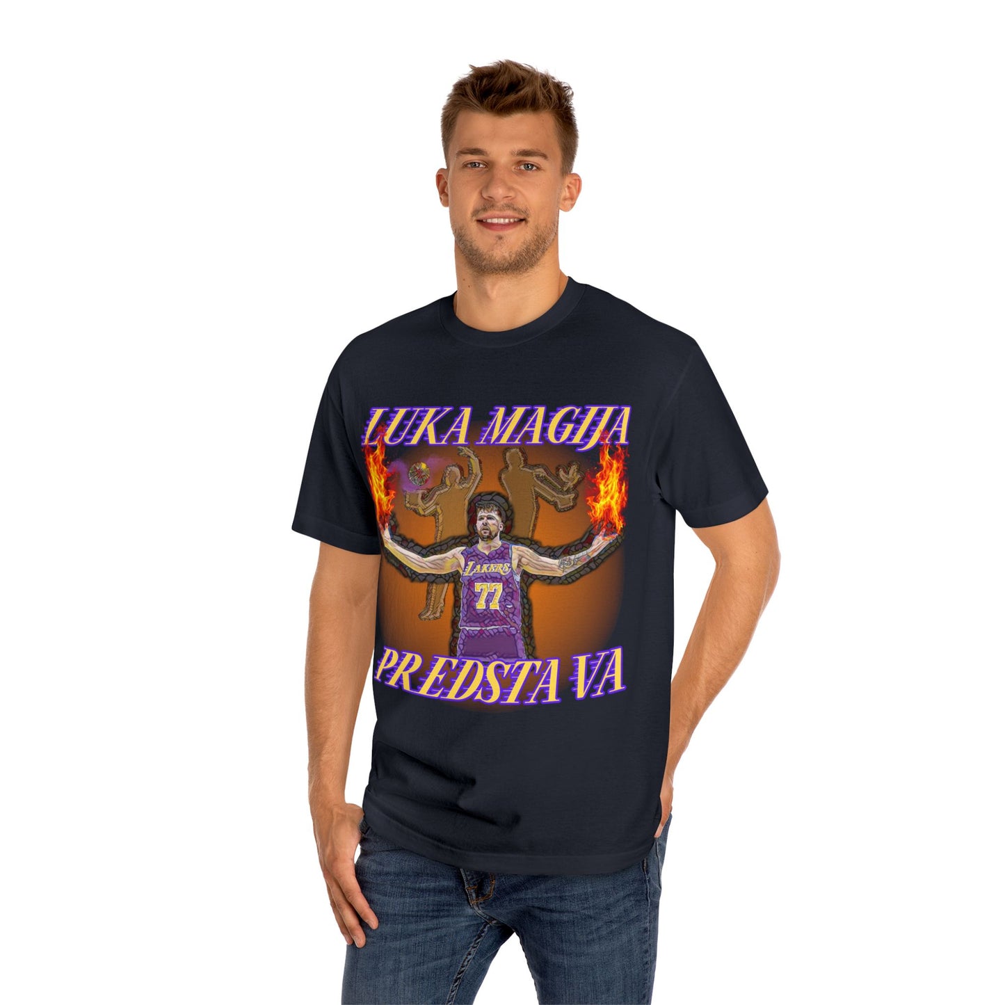 Luka Magic Showtime Unisex Classic Tee - Basketball Fan Shirt, Gift for NBA Lovers, Sports Merchandise, Graphic Tee, Streetwear, Los Angeles