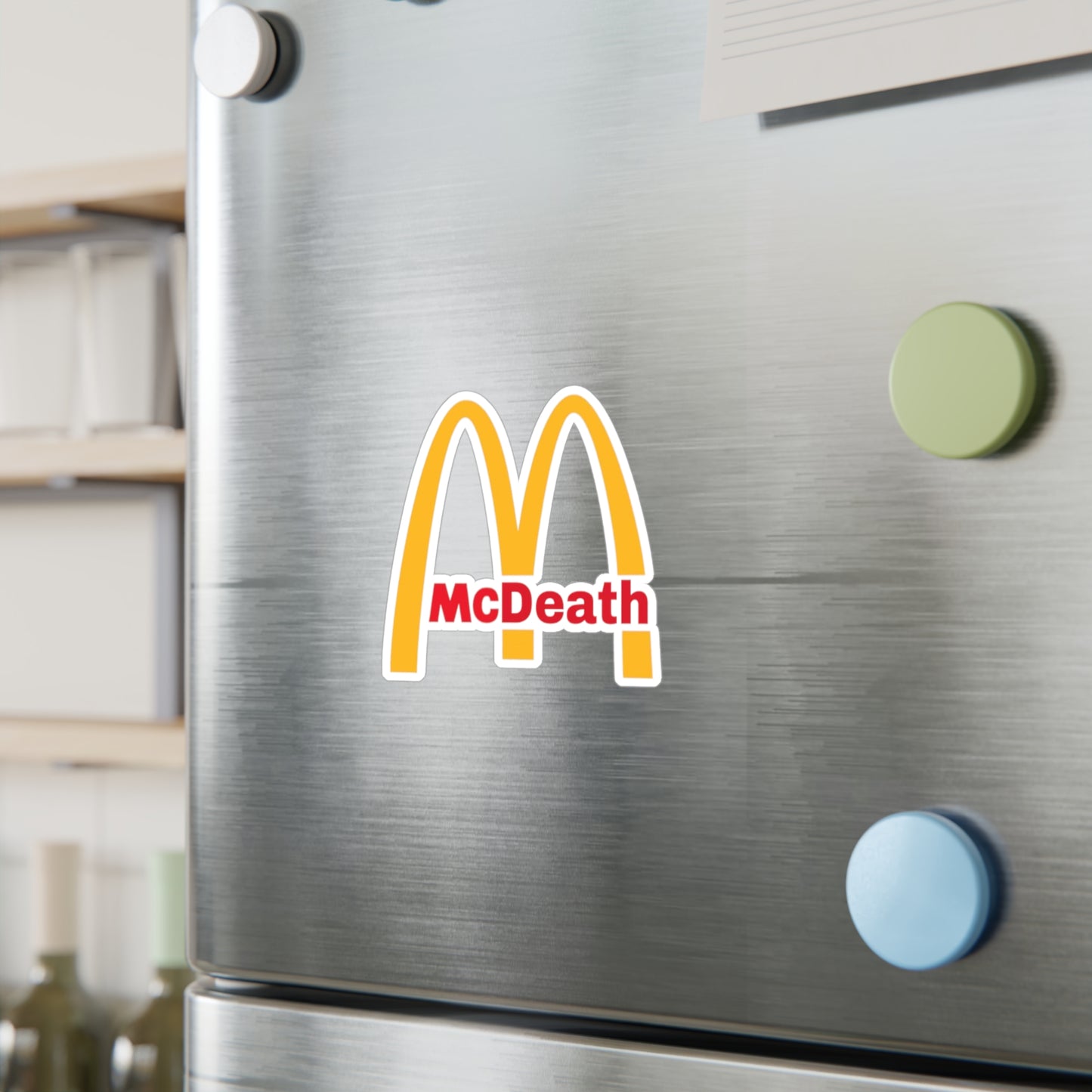 McDeath Funny Fast Food Inspired Designs Kiss-Cut Vinyl DecalsMcDonalds Parodies Famous Brands Gifts Spoof End the Fed Satire Fast Food