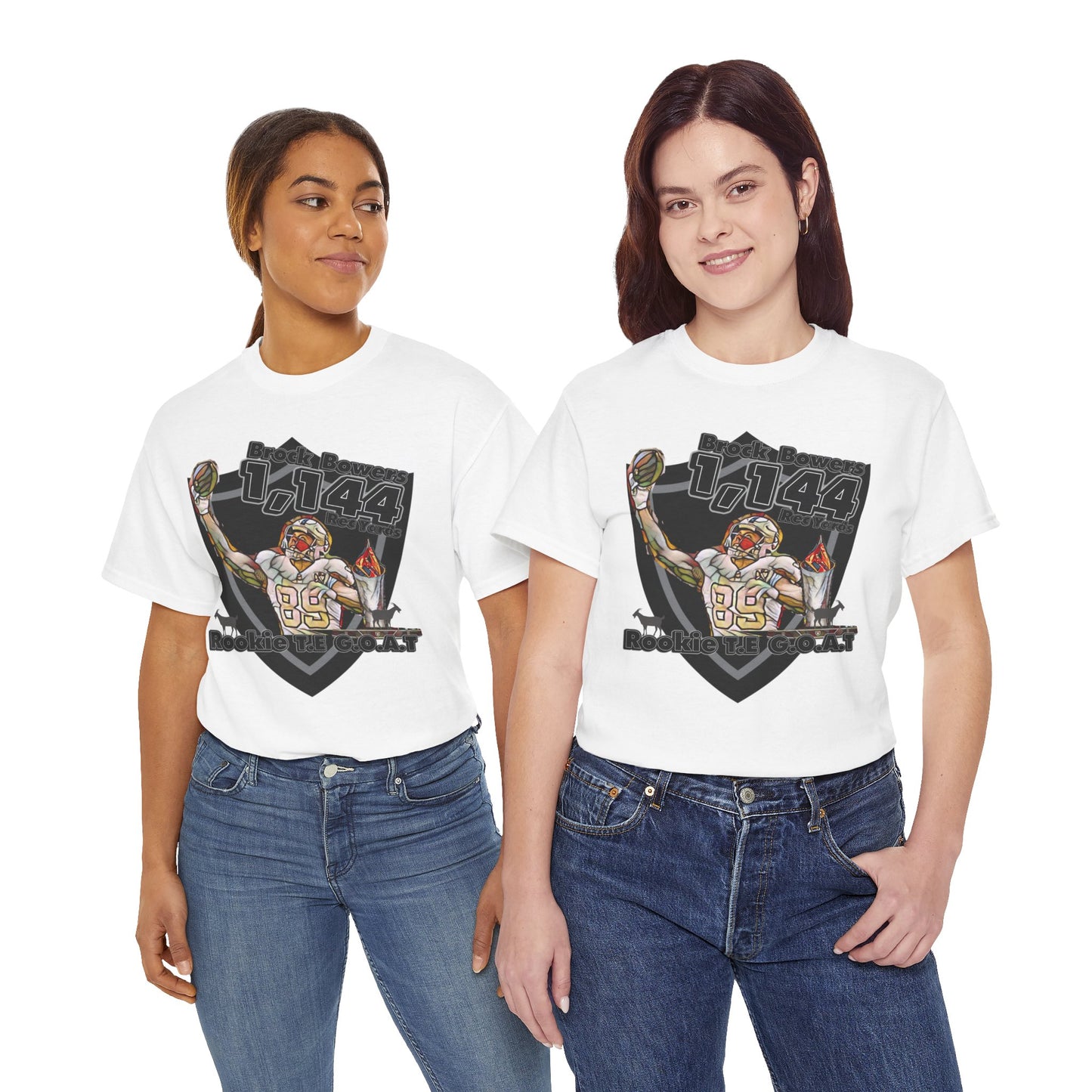 Bowers G.O.A.T Rookie Tight End T-Shirt, silver and black, Football,Tight End, Recieving, Rookie, AFC, GOAT