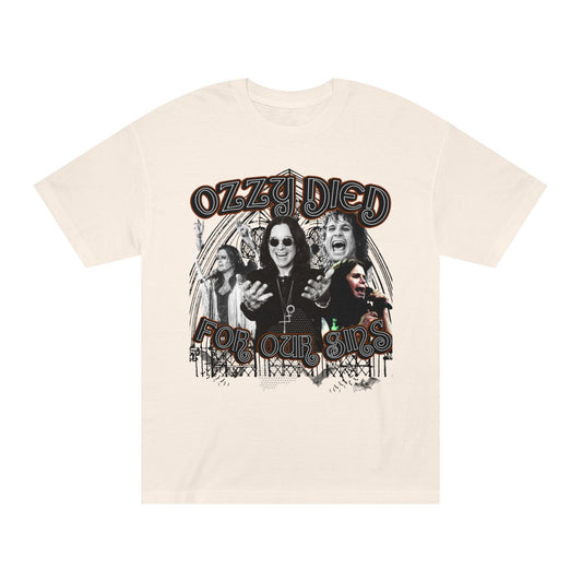 Ozzy Died For Our Sins –White/Cream Heavy Metal Messiah Tee