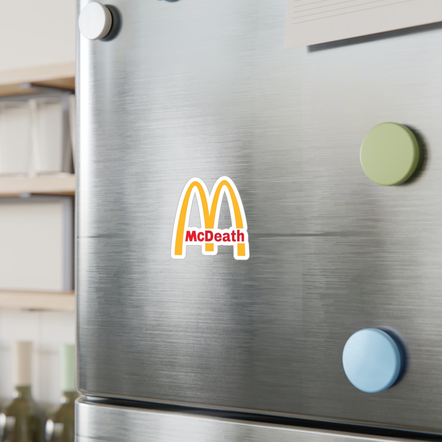 McDeath Funny Fast Food Inspired Designs Kiss-Cut Vinyl DecalsMcDonalds Parodies Famous Brands Gifts Spoof End the Fed Satire Fast Food