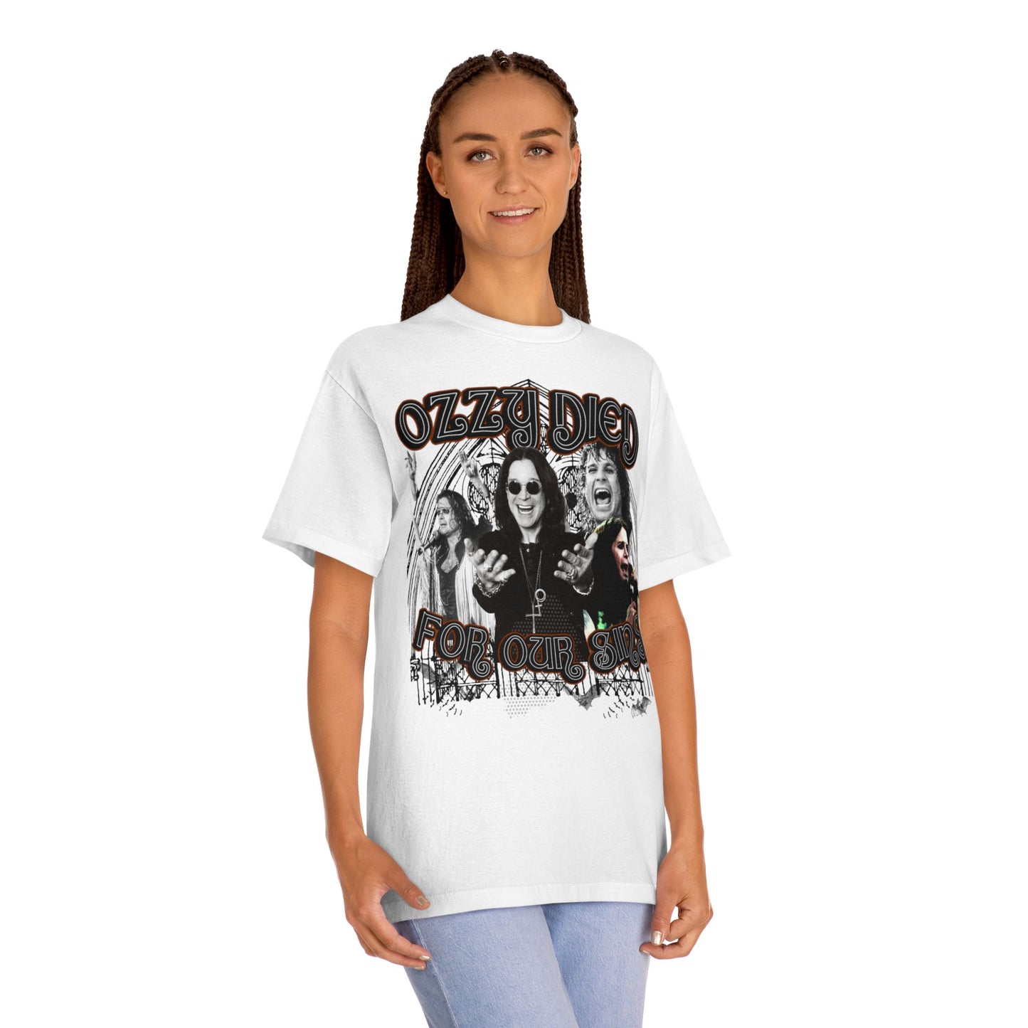 Ozzy Died For Our Sins –White/Cream Heavy Metal Messiah Tee