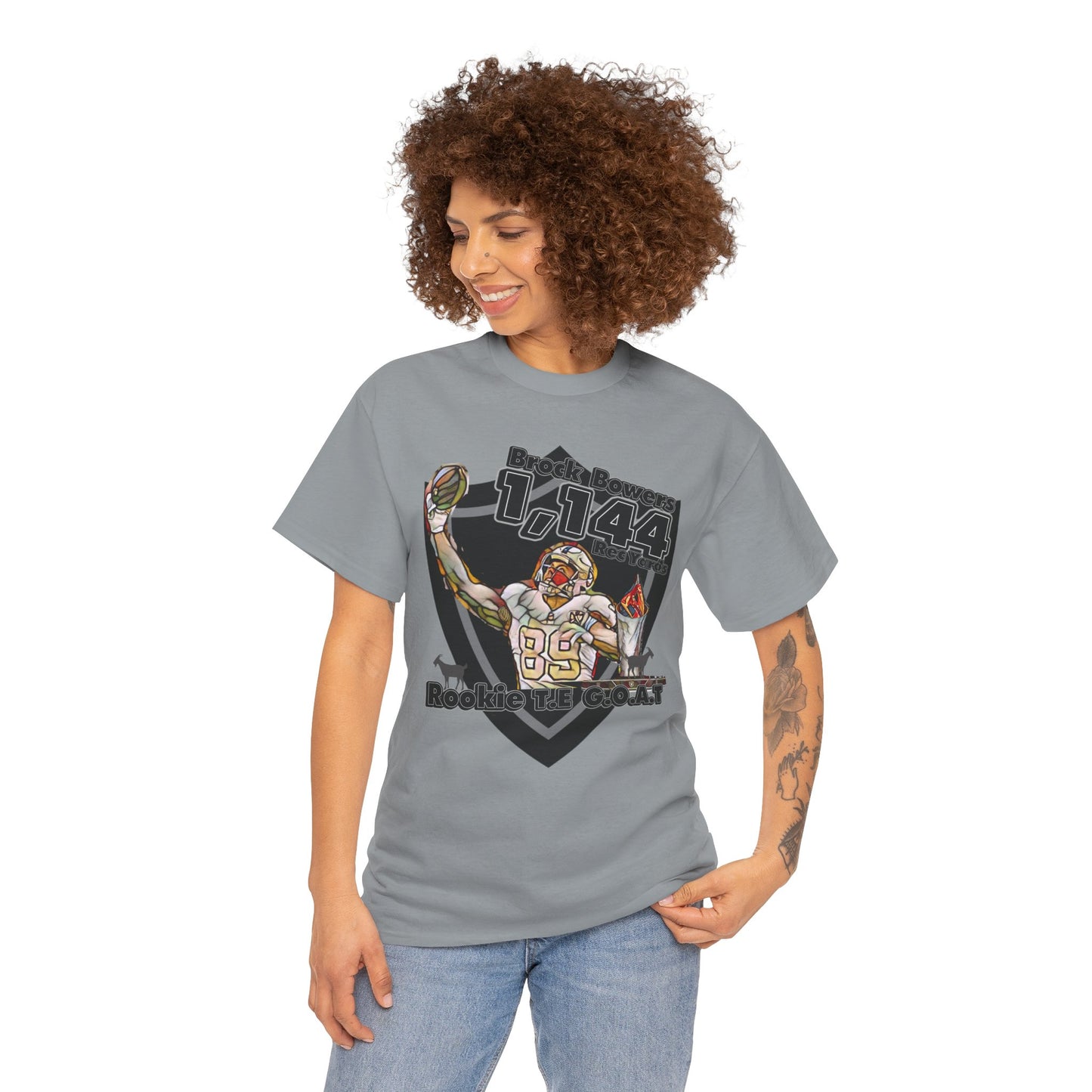 Bowers G.O.A.T Rookie Tight End T-Shirt, silver and black, Football,Tight End, Recieving, Rookie, AFC, GOAT